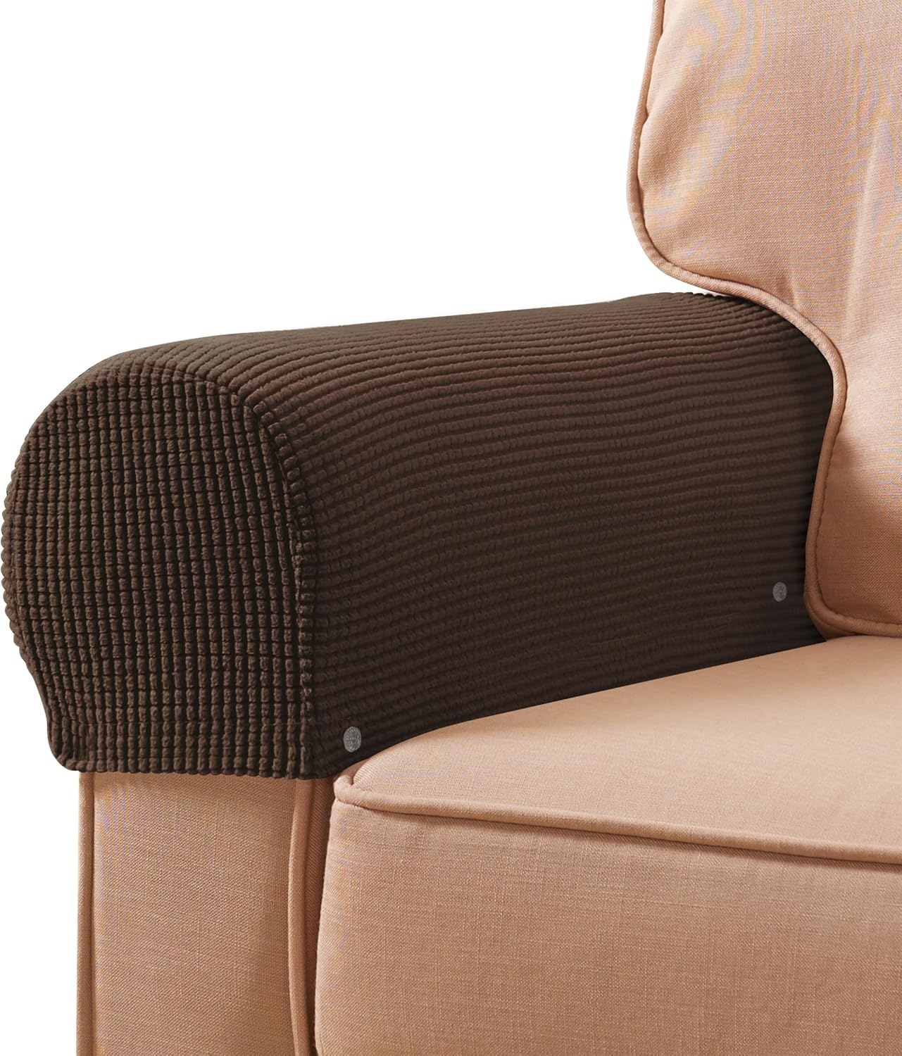 Frienda 2 Pieces Recliner Headrest Covers Sofa Headrest Protector Sherpa for Recliner Chair Couch Furniture Non Slip for Living Room (Beige) - Image 4